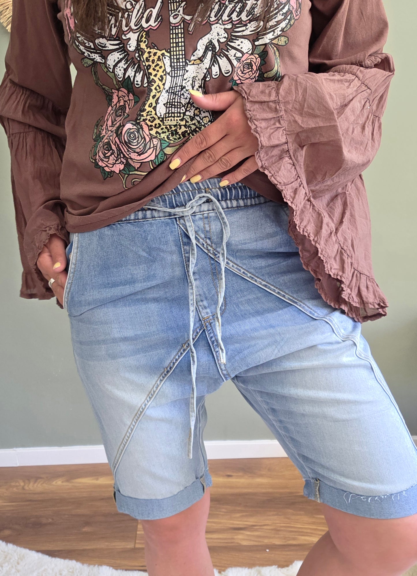 Kurze Baggy-Jeans