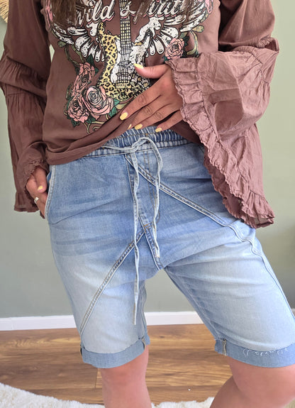 Kurze Baggy-Jeans